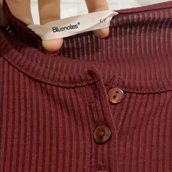 Maroon Bodysuit with button detailing - Picture 2 of 4